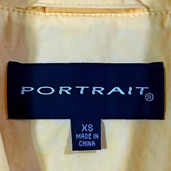 Portrait - Women's Size XS - Yellow TrenchCoat Rain Jacket - Padded Shoulders - Picture 4 of 16